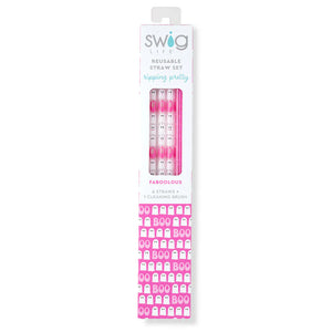 Swig Reusable Straw Set - Faboolous + Pink Glitter