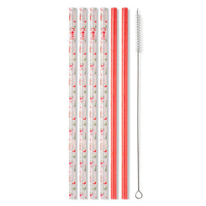 Swig Reusable Straw Set - Howdy Holidays + Red Glitter