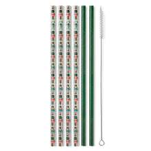 Load image into Gallery viewer, Swig Reusable Straw Set - Classic Nutcracker + Green Glitter