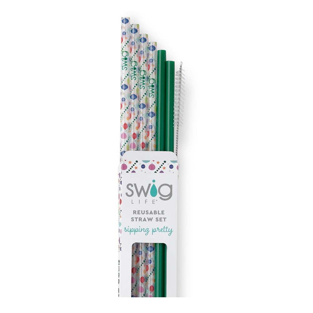 Swig Reusable Straw Set - O Christmas Tree + Green