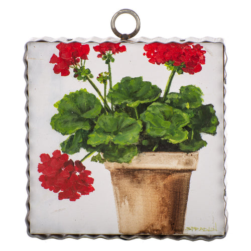 RTC Mini Gallery Charm - Pot of Geraniums