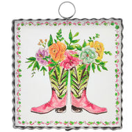 RTC Mini Gallery Charm -  Pink Cowboy Boots