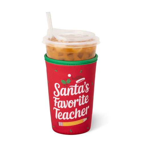 Swig Santa's Favorite Teacher Iced Cup Coolie 22oz