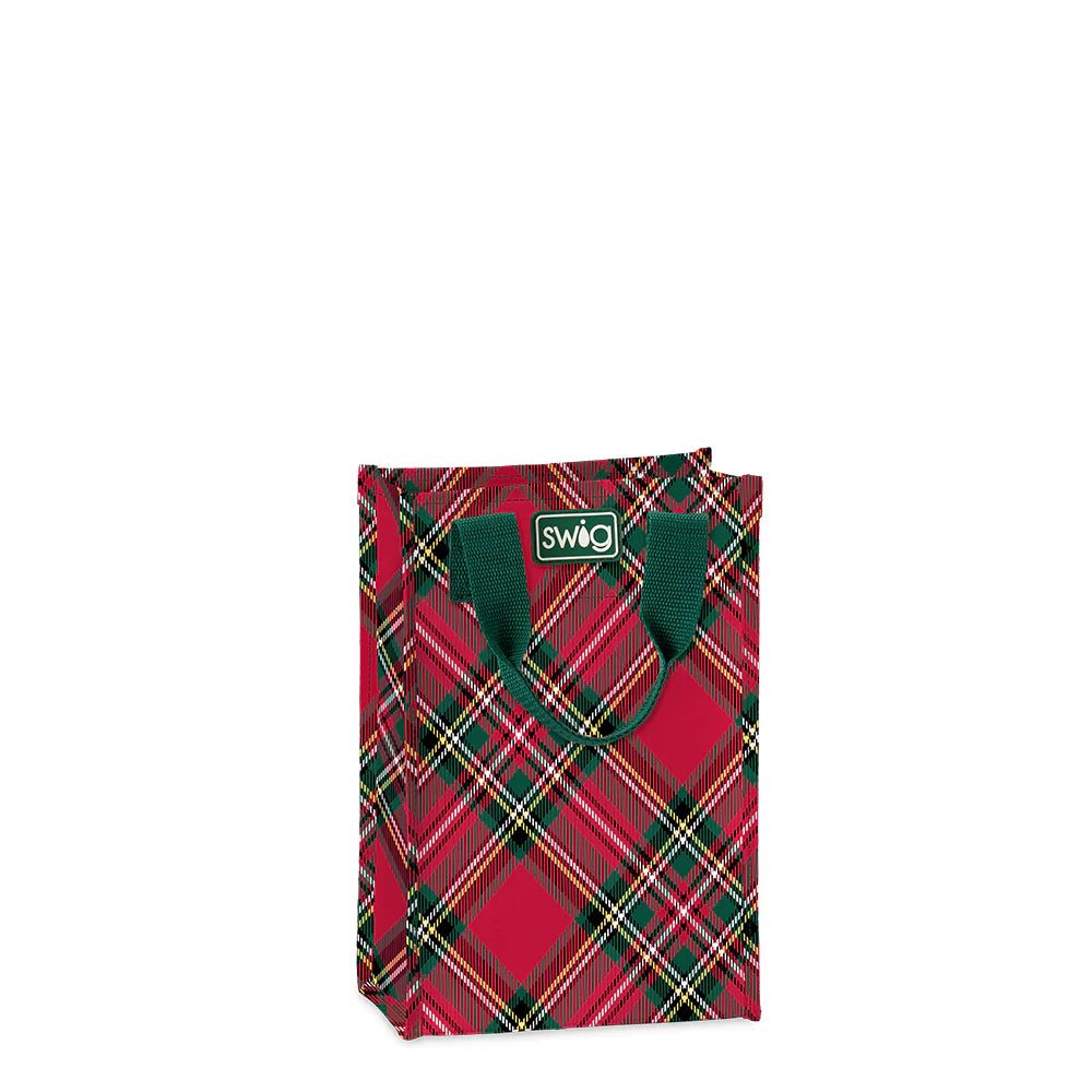 Swig Christmas Plaid Tall Reusable Bag