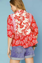 Load image into Gallery viewer, Malia Mix Print Top - Red