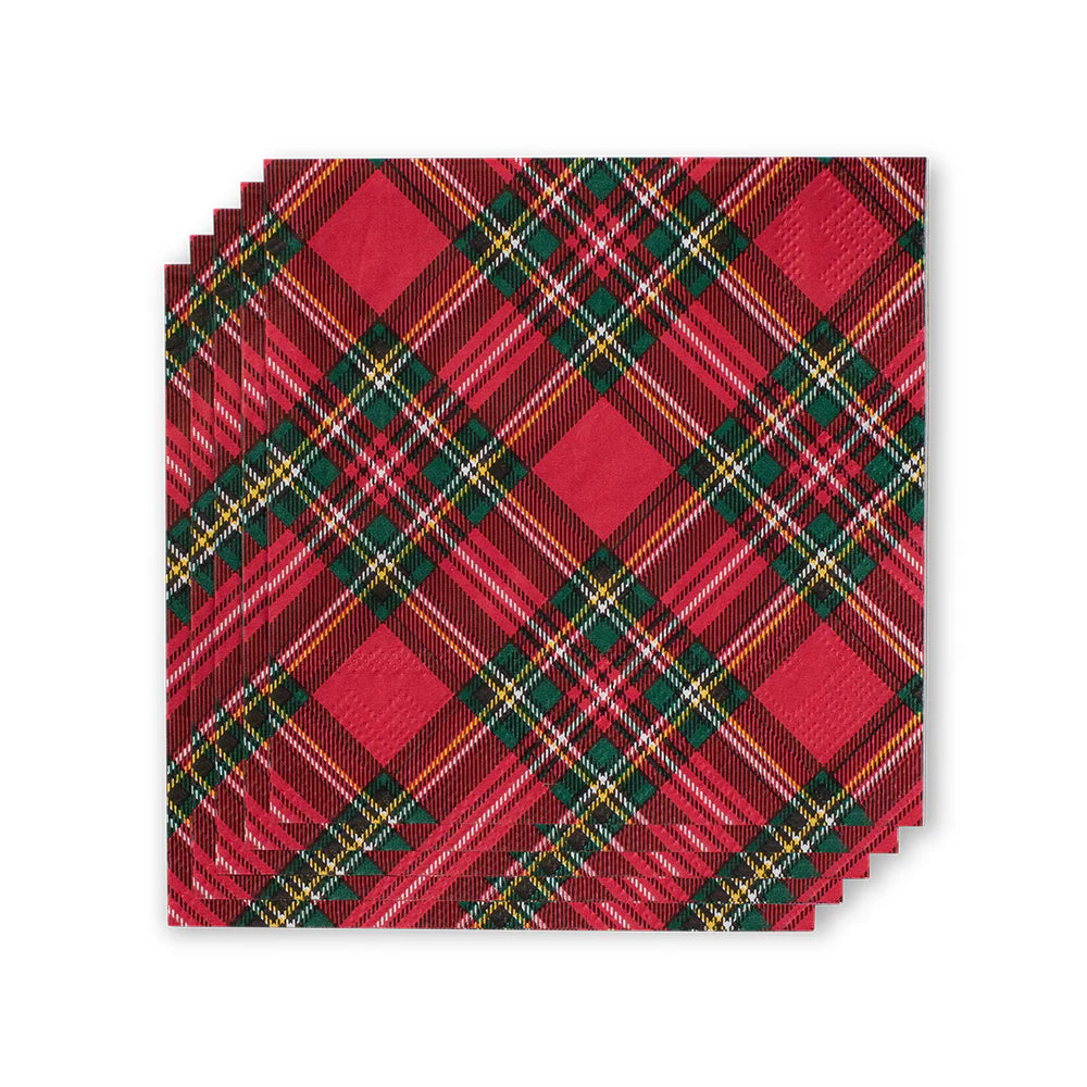 Swig Christmas Plaid Cocktail Napkins