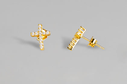 Meghan Browne 18k Saint Earrings - Gold