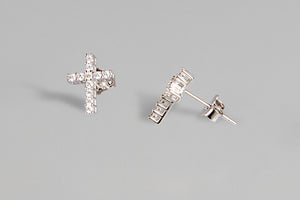 Meghan Browne 18k Saint Earrings - Silver