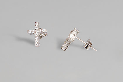 Meghan Browne 18k Saint Earrings - Silver