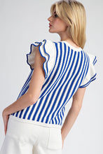 Load image into Gallery viewer, Saylor Striped Sweater Top - Royal Blue