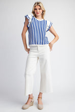 Load image into Gallery viewer, Saylor Striped Sweater Top - Royal Blue