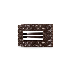 Small Teleties Quilted Flat Rectangle Hair Clip - Truly Taupe