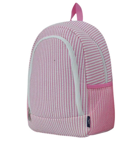 Seersucker Preschool Backpack - Hot Pink
