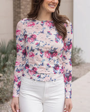 Load image into Gallery viewer, Grace &amp; Lace Scoop Neck Floral Mesh Top - Rose