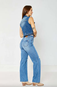 Judy Blue HW Tummy Control Destroy Straight Jean