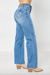 Judy Blue HW Tummy Control Destroy Straight Jean