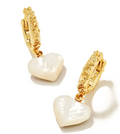 Kendra Scott Penny Heart Huggie Earrings - Ivory Mother of Pearl