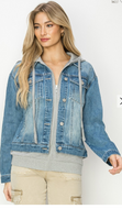 Risen Jeans -Oversized Hoodie Jacket - Denim