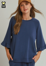 Load image into Gallery viewer, SPACEKNIT 3/4 Raglan Sleeve Top - Midnight