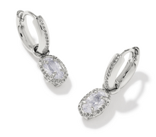 Load image into Gallery viewer, Kendra Scott Mini Ellie Luxe Huggies Earrings - Silver White CZ