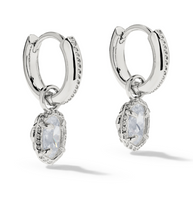 Load image into Gallery viewer, Kendra Scott Mini Ellie Luxe Huggies Earrings - Silver White CZ