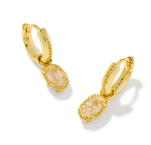 Load image into Gallery viewer, Kendra Scott Mini Ellie Luxe Huggies Earrings - Gold White CZ