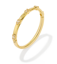 Load image into Gallery viewer, Kendra Scott Mini Elisa Luxe Bangle Bracelet - Gold White CZ