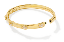 Load image into Gallery viewer, Kendra Scott Mini Elisa Luxe Bangle Bracelet - Gold White CZ