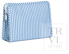 Load image into Gallery viewer, TRVL Design - Roadie Medium Zip Pouch - Pimlico Stripe Chambray