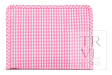 Load image into Gallery viewer, TRVL Design - Roadie Medium Zip Pouch - Gingham Pink