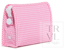 Load image into Gallery viewer, TRVL Design - Roadie Medium Zip Pouch - Gingham Pink