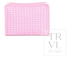 Load image into Gallery viewer, TRVL Design - Roadie Small Zip Pouch - Gingham Pink