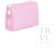 Load image into Gallery viewer, TRVL Design - Roadie Small Zip Pouch - Gingham Pink