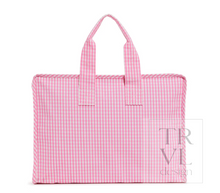Load image into Gallery viewer, TRVL Design - Overnight Tote - Gingham Pink