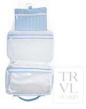 Load image into Gallery viewer, TRVL Design - Bundle Up2 Hanging Toiletry Bag- Pimlico Stripe Chambray