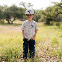 Load image into Gallery viewer, Burlebo Youth Vintage Washed Tee - God's Glory - Classic Deer Camo