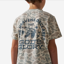 Load image into Gallery viewer, Burlebo Youth Vintage Washed Tee - God's Glory - Classic Deer Camo