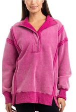 Load image into Gallery viewer, Hot Pink Vintage Wash Pullover - Hot Pink