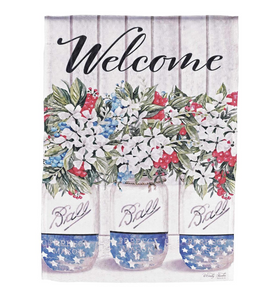 Welcome Mason Jar Garden Flag