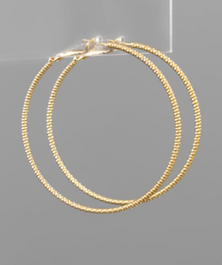 Matte Gold Textured Hoop Earrings