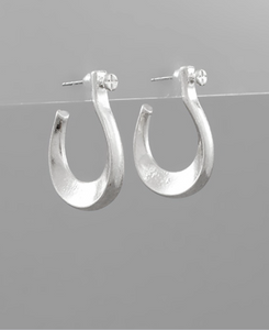 Shackle Silver Hoop Earrings