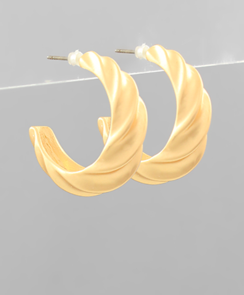 Twisted Gold Huggie Hoops