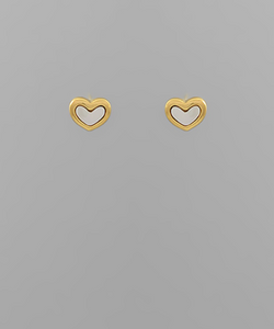 Shell Heart Stud Earrings