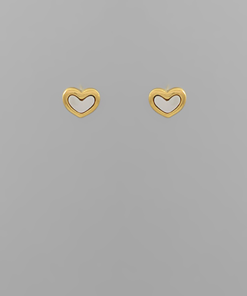 Shell Heart Stud Earrings