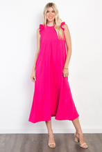 Load image into Gallery viewer, Mia Ruffle Sleeve Midi Dress - Hot Pink