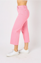 Load image into Gallery viewer, Judy Blue HW Garment Dyed Cropped Wide Leg Jeans - Pink