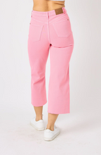 Load image into Gallery viewer, Judy Blue HW Garment Dyed Cropped Wide Leg Jeans - Pink