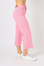 Load image into Gallery viewer, Judy Blue HW Garment Dyed Cropped Wide Leg Jeans - Pink