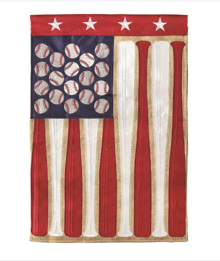 Baseball Bats & Stars Garden Flag