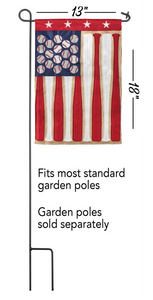 Baseball Bats & Stars Garden Flag